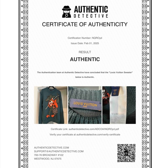 RARE LOUIS VUITTON Handknit Cartoon Fox Green Sweater - Picture 12 of 12